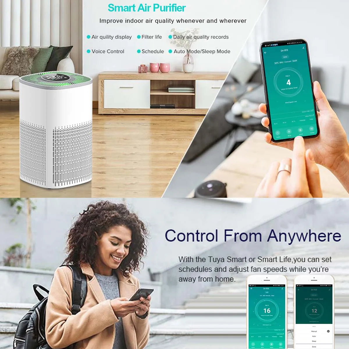 Purificador De Ar Inteligente CleanAir Pro - Controle Total Com Alexa e Tecnologia HEPA